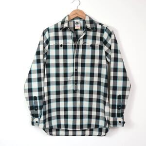 Burton Size S Dryride Cool Flavors Shirt Plaid Flannel Blue Black Beige